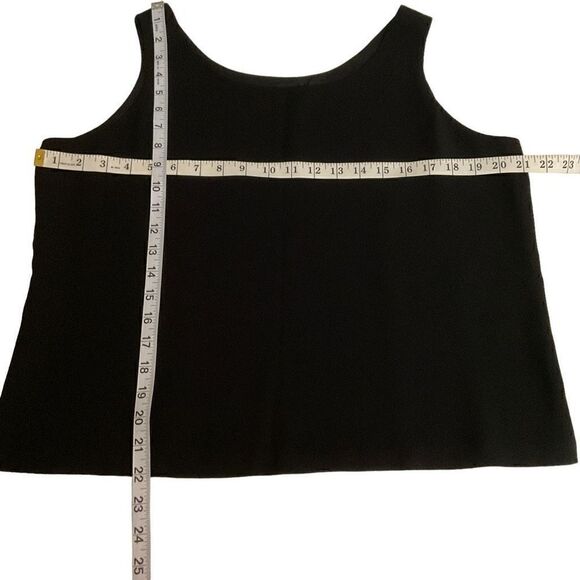 Ann May Blouse Tank Top Scoop Neck Bra Strap Holders Black Side Slits Large - Picture 4 of 9